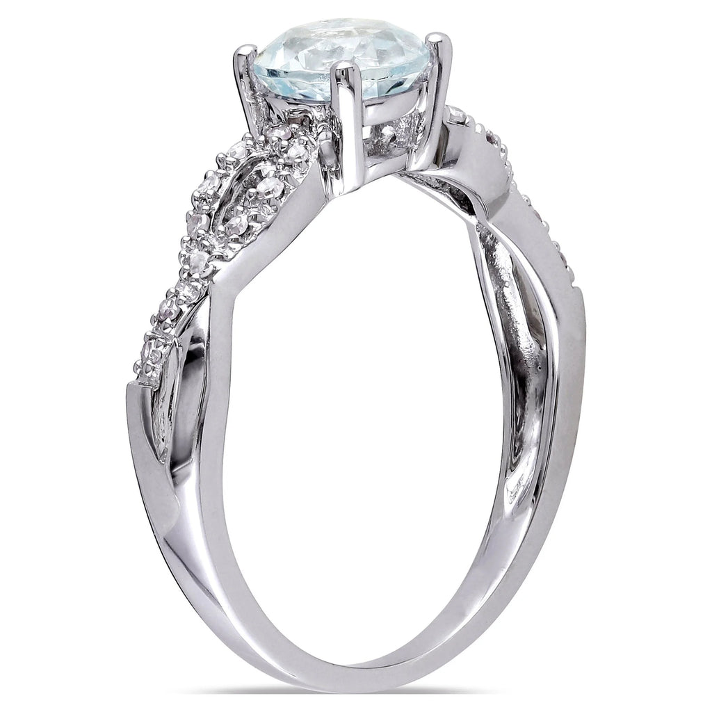 10kt White Gold Aquamarine Diamond Engagement Ring L520521