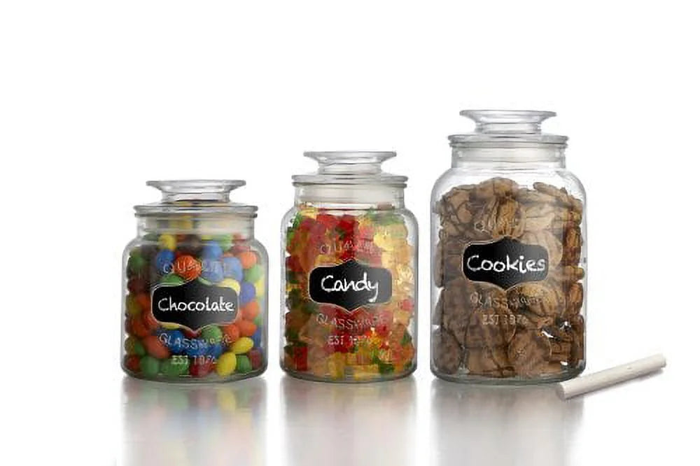 3-Piece Glass Canister Set with Airtight Lids T50241