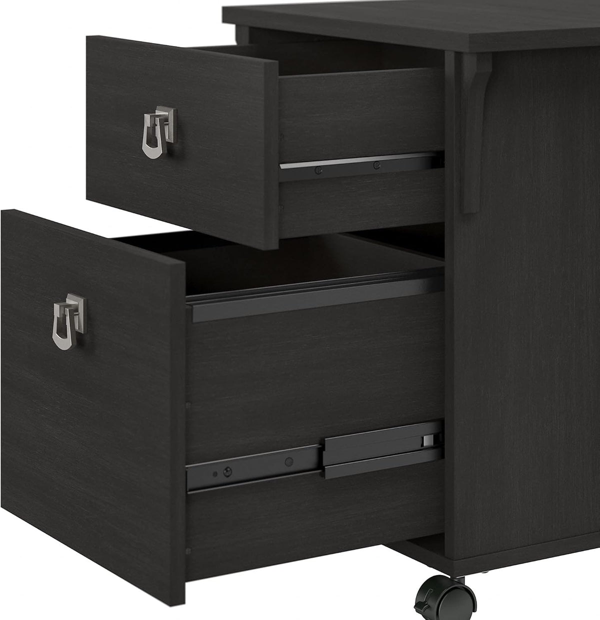 Vintage Black 2 Drawer Mobile File Cabinet L102288