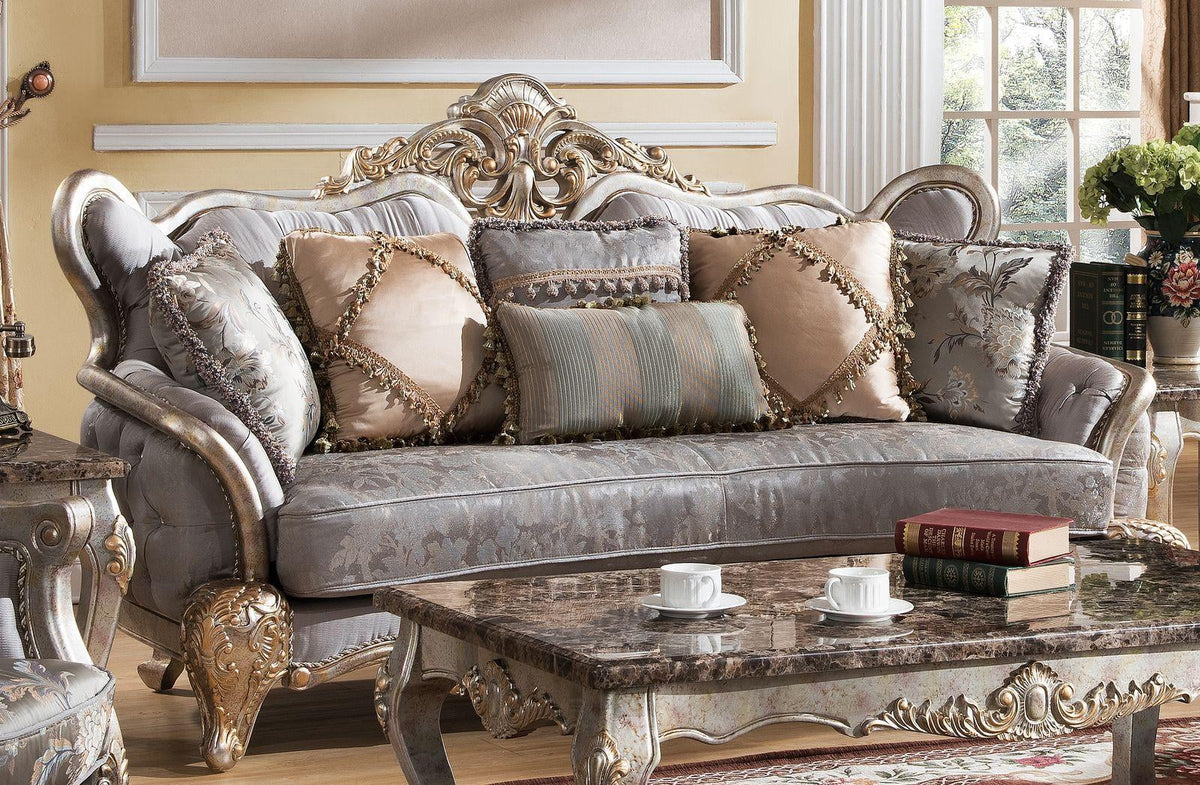 Metallic finish Wood Sofa Set 3Pcs O79382