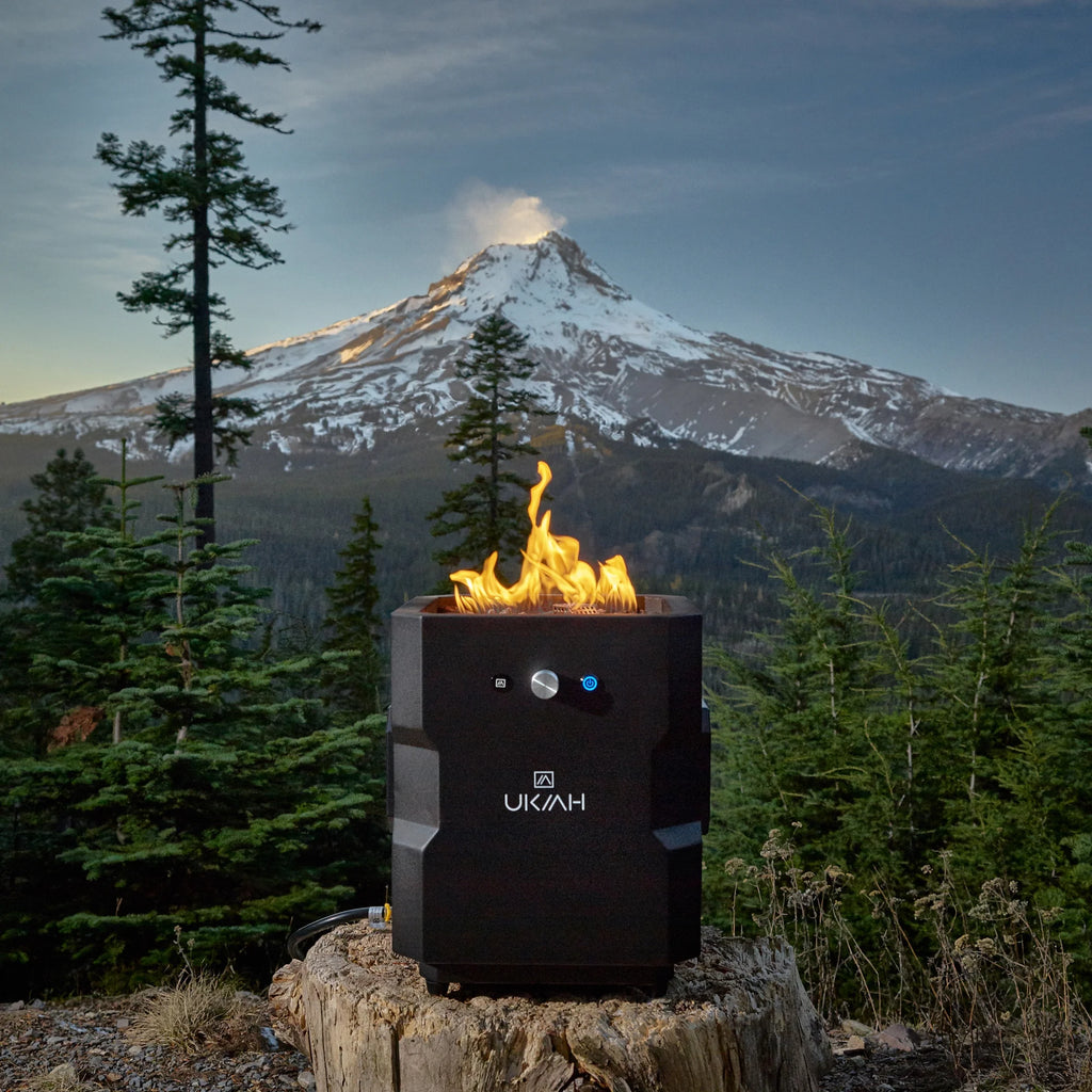Portable Wireless Fire Pit with Speaker Sound System, Black Q8446