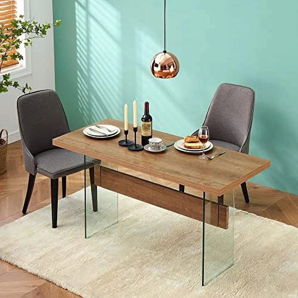 White High Glossy 55 inches Rectangular Dining Table Q6245