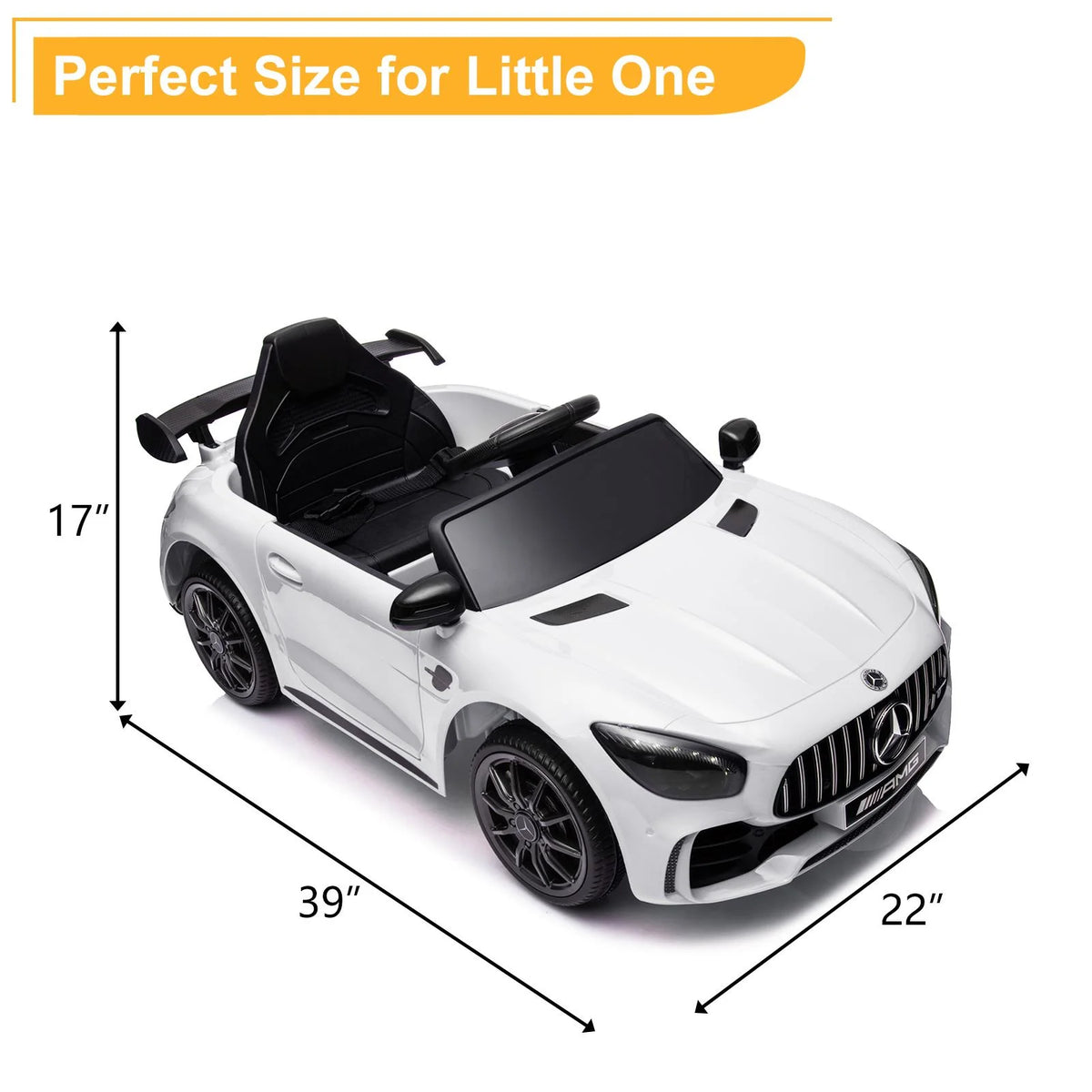 12V Electric Ride on Car Toy with Remote Control, LED Lights, Black V53483