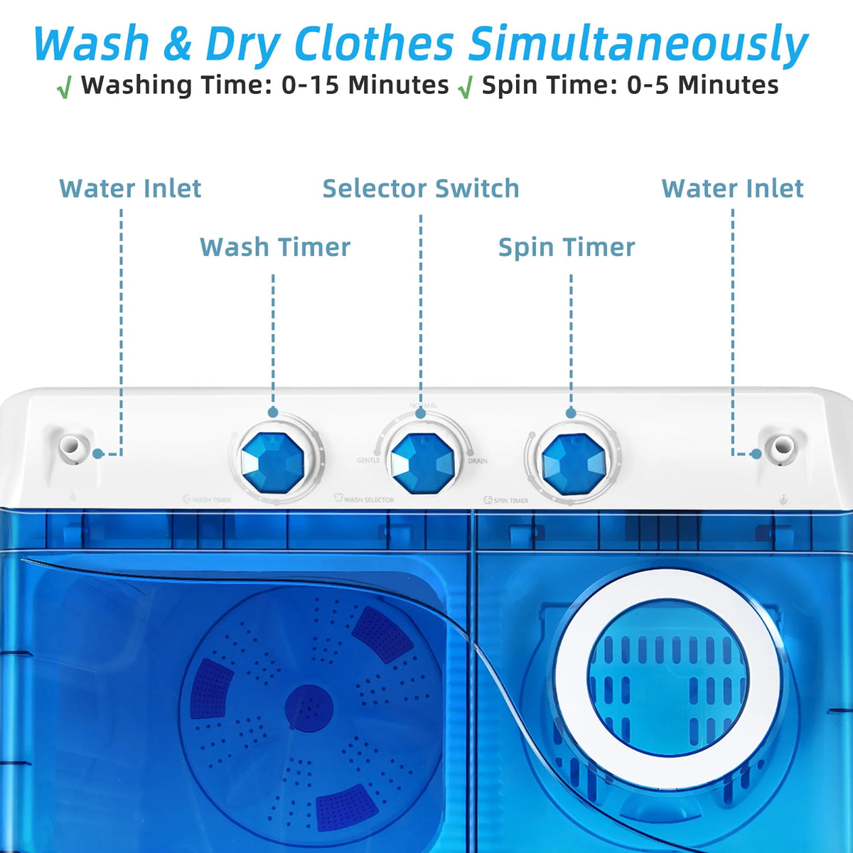 26lbs Portable Semi-automatic Twin Tub Washing Machine G915