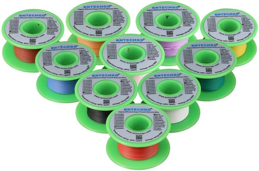 16 Gauge Silicone Wire Kit 10 Color 25 ft Flexible 16 AWG Stranded Tinned Copper Wire Pack of 2 X349