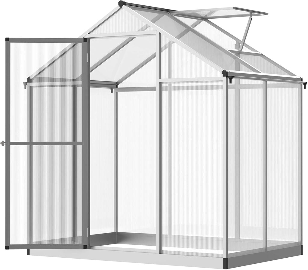 Walk-in Polycarbonate Greenhouse with Roof Vent T59185