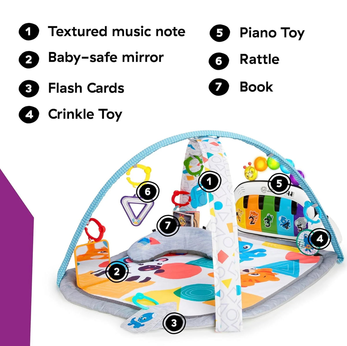 4-in-1 Baby Activity Gym & Tummy Time Play Mat with Piano K354