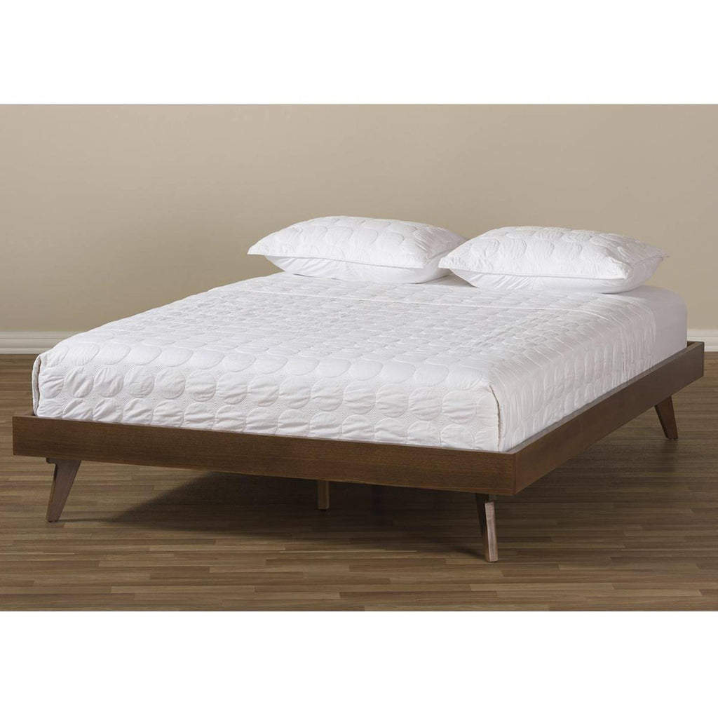 Solid Wood Bed Frame Full / Walnut Brown U355728