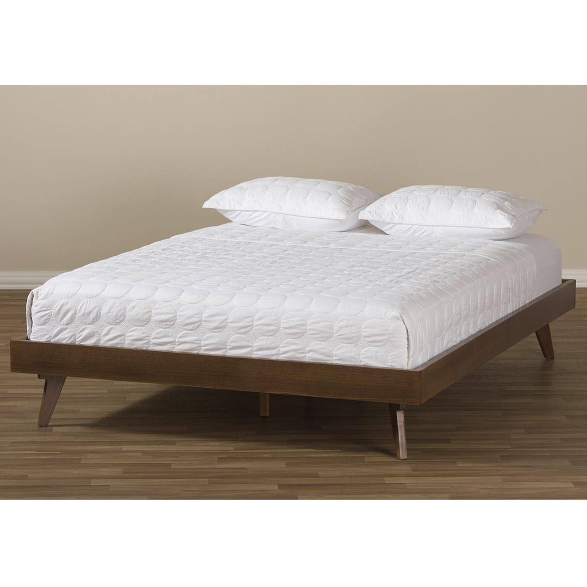 Solid Wood Bed Frame Full / Walnut Brown U355728