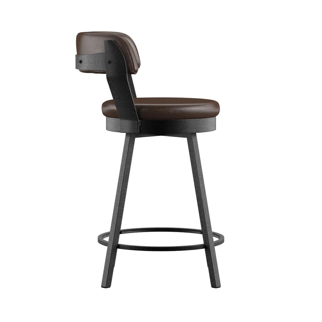 Brown Swivel Bar Stool, Set of 2 C14523