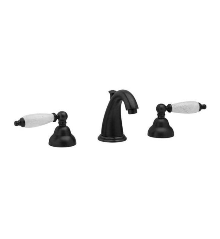 Black Marble Widespread Bathroom Sink Faucet with Handles D8141