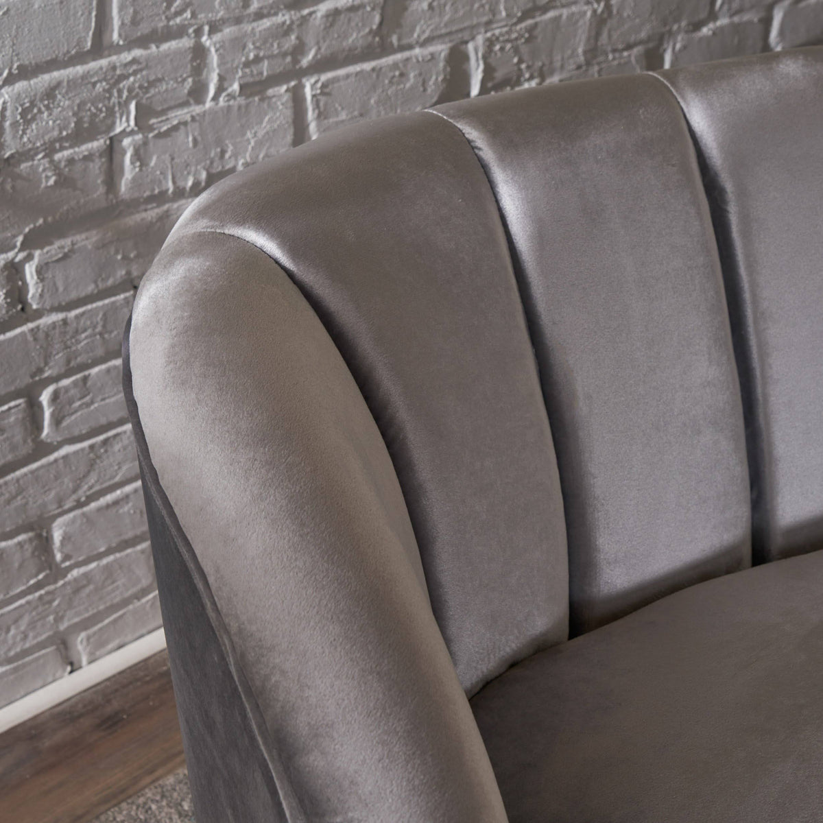 Seafoam Blue Velvet Settee P460