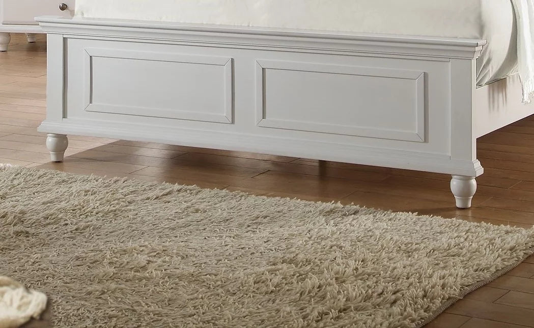 White 4 Piece Queen Size Bedroom Set Nightstand Dresser And Mirror Plywood V66781