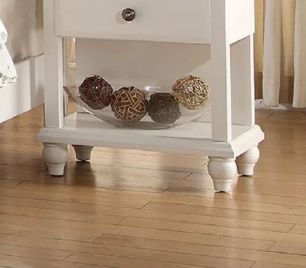 White 4 Piece Queen Size Bedroom Set Nightstand Dresser And Mirror Plywood V66781