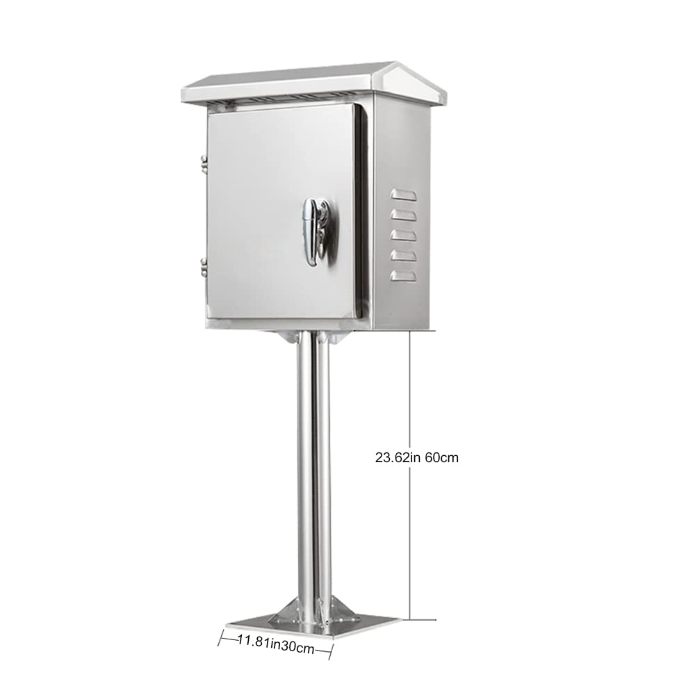 304 Stainless Steel Electrical Box 20'' x 16'' x 8'' IP65 Weatherproof Enclosure with Mounting Plate M405