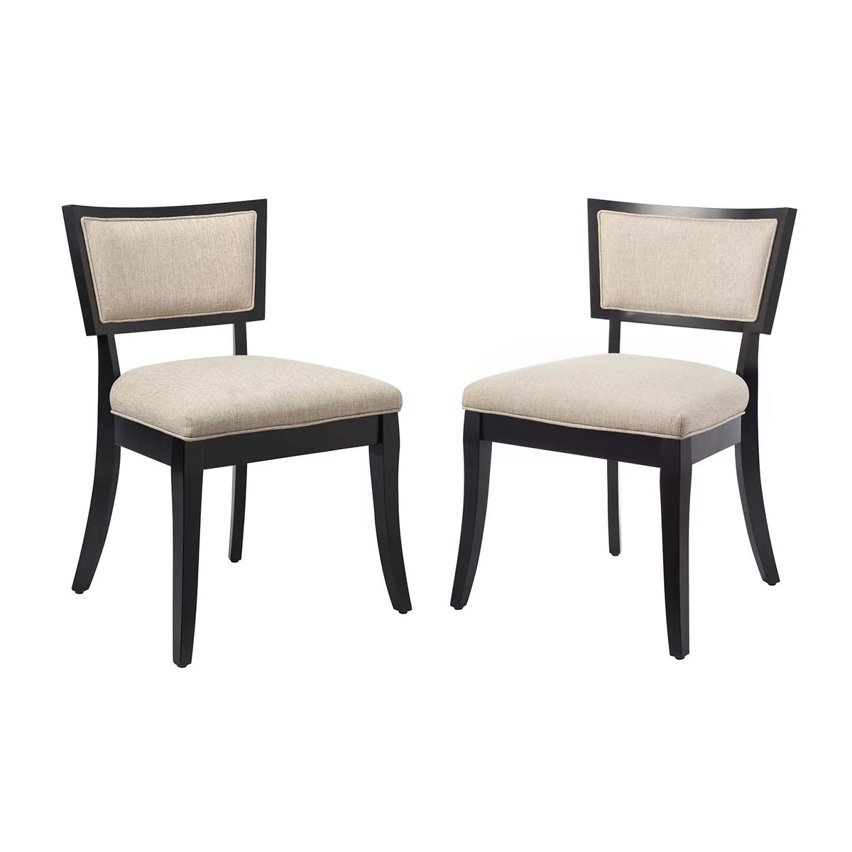 Beige Upholstered Fabric Dining Chairs Set of 2 U400966
