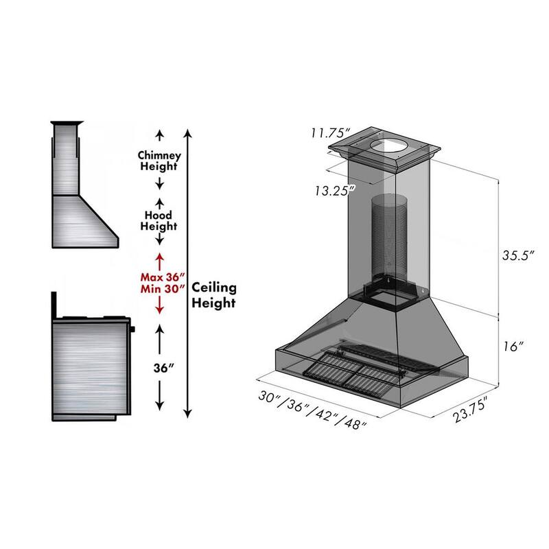 30 in. 400 CFM Ducted Wall Mount Range Hood Y118