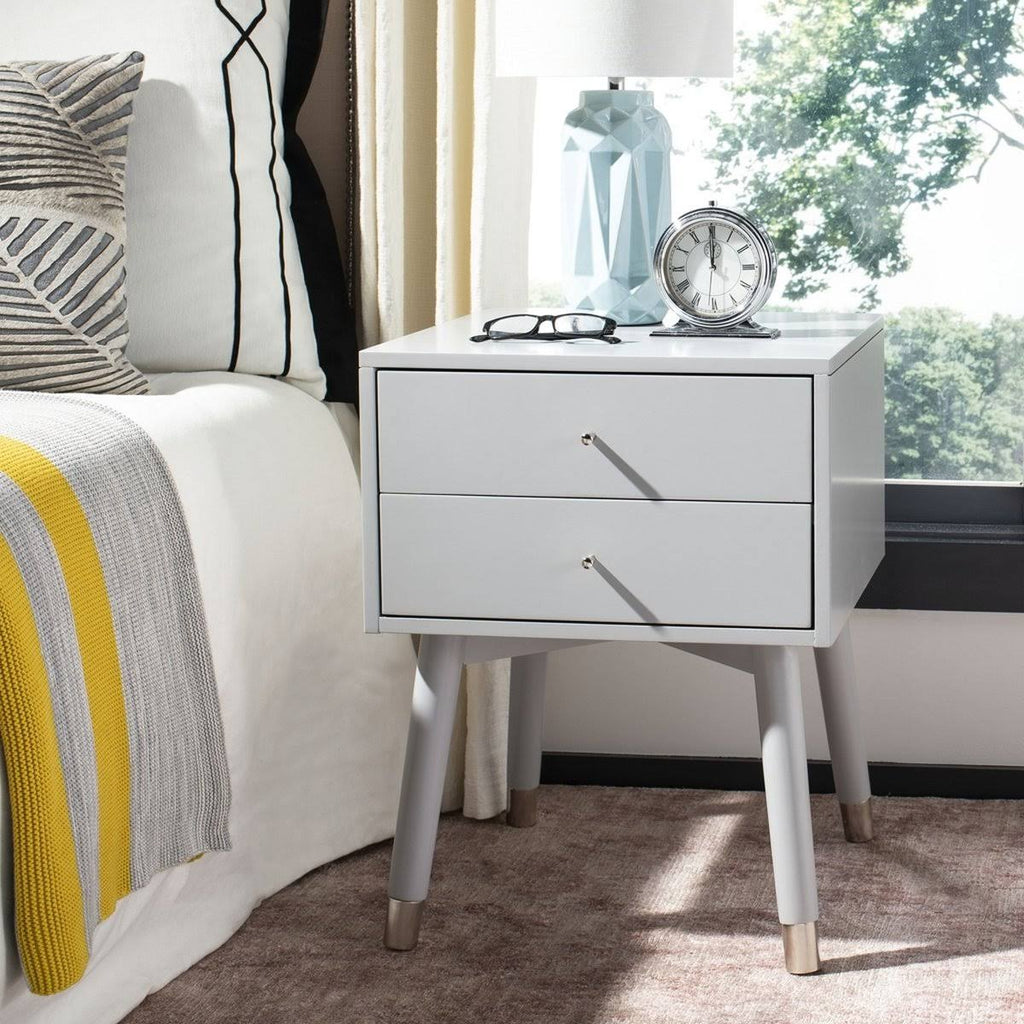 Walnut/Gold Cap Nightstand D902818