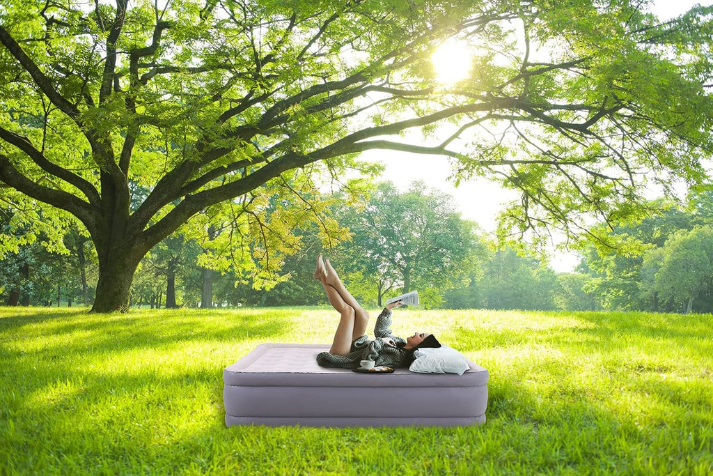 Single Air Mattress Camping Bed with Carry Bag & Repair Patch Kit H3470