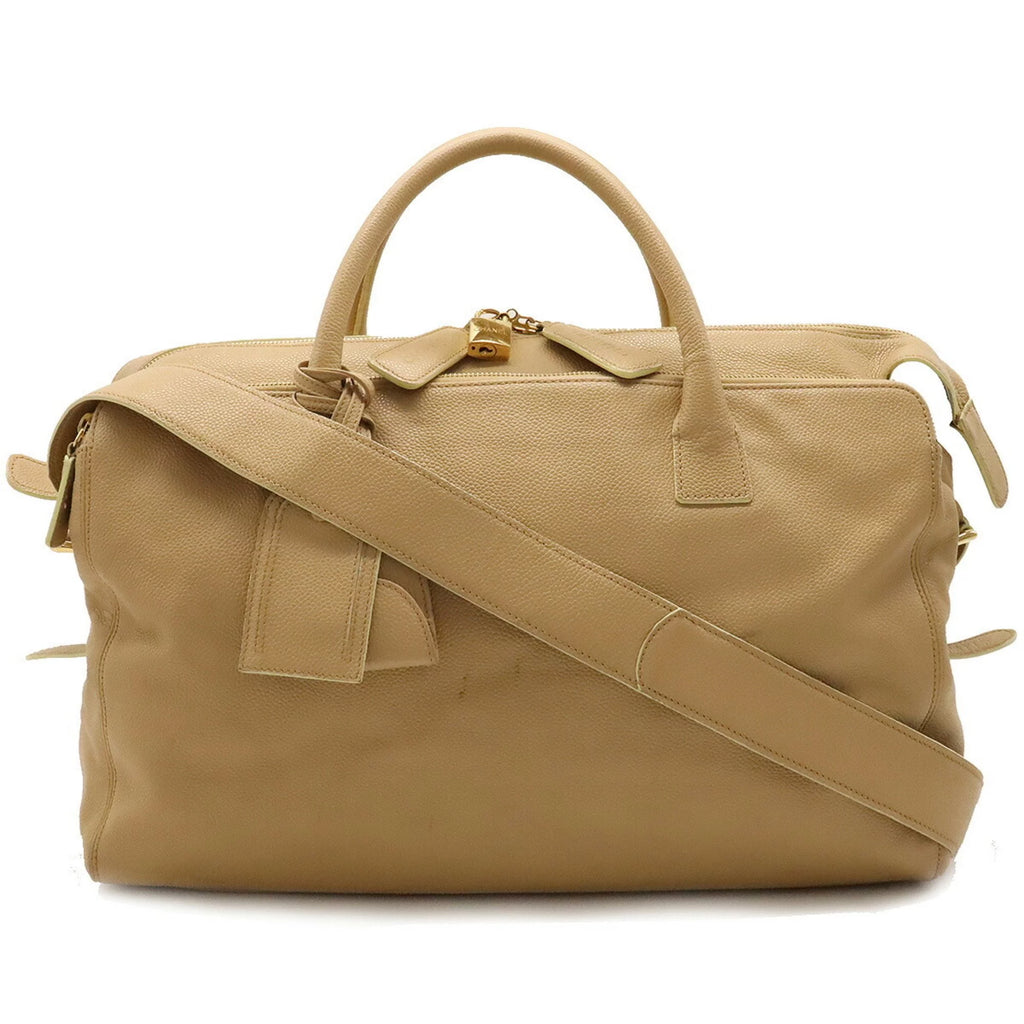 Pre-Owned Beige Caviar Skin Tote Bag P7502