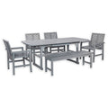 6-Piece Outdoor Acacia Extendable Table Dining Set K825802