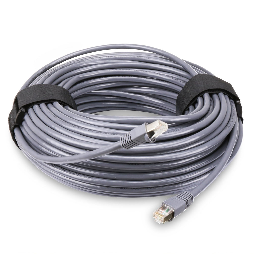 Outdoor Shielded Cat6 Cable 100ft Waterproof UV Resistant Gold Plated RJ45 Connector W6919