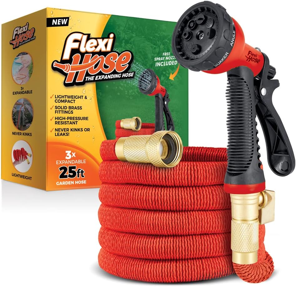 100 ft Black Expandable Garden Hose with Brass Fittings, Pack of 2 W753642