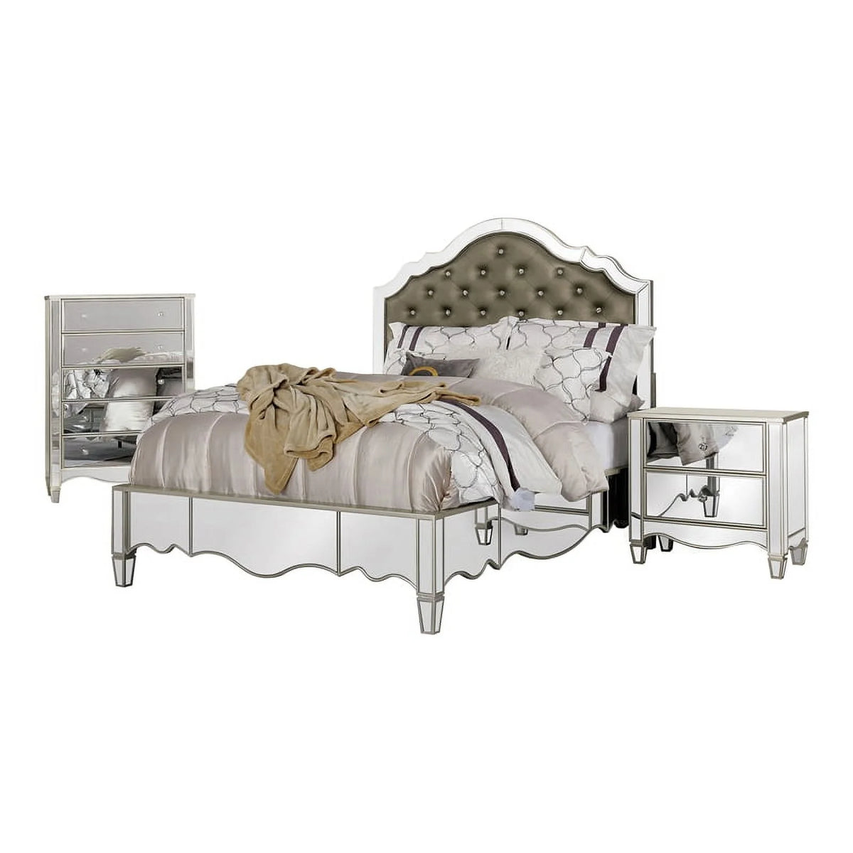 Silver Wood 3-Piece Bedroom Set D6827