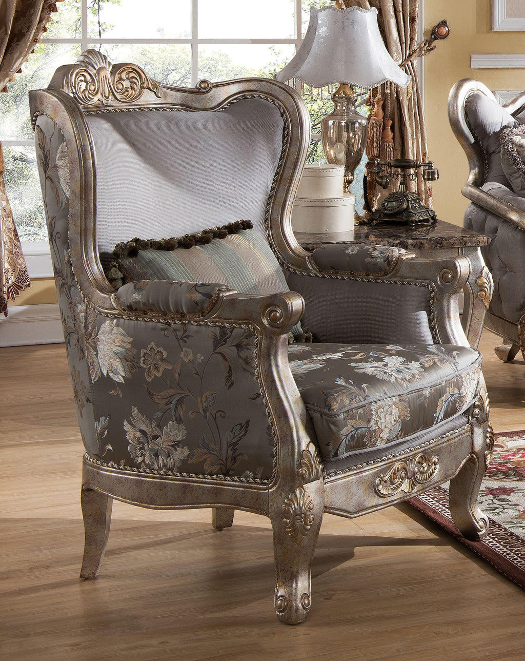 Metallic finish Wood Sofa Set 3Pcs O79382