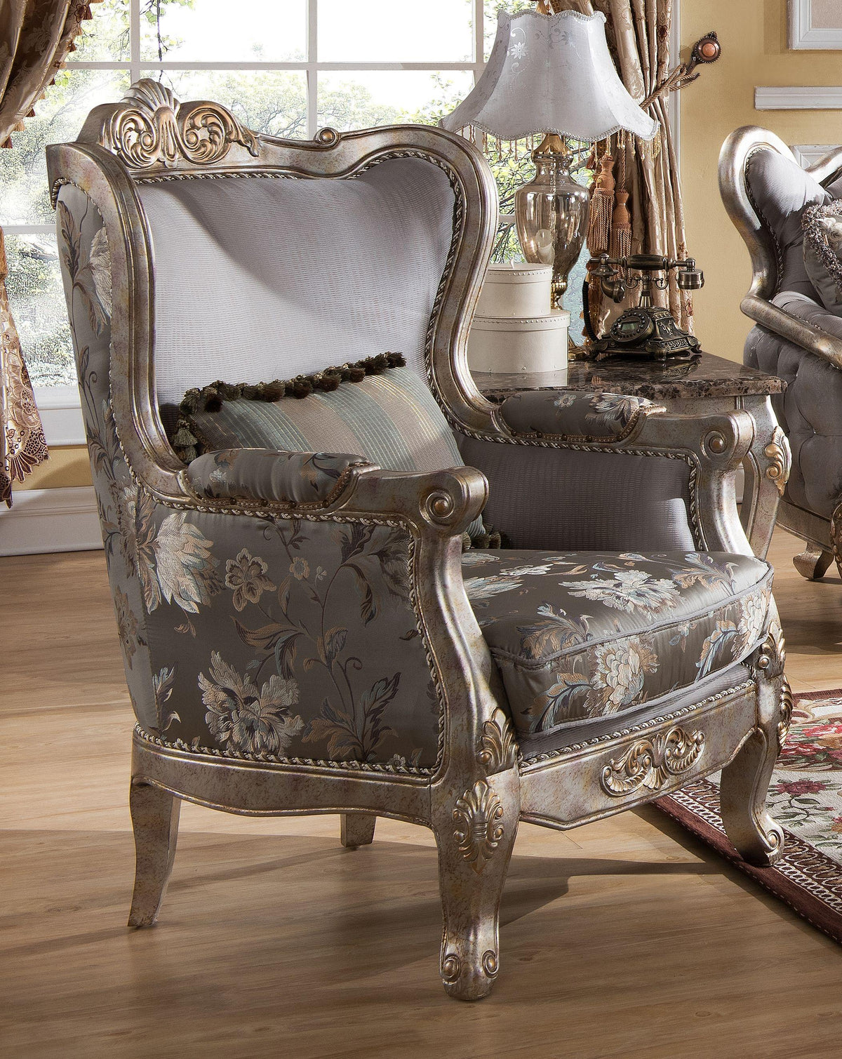 Metallic finish Wood Sofa Set 3Pcs O79382