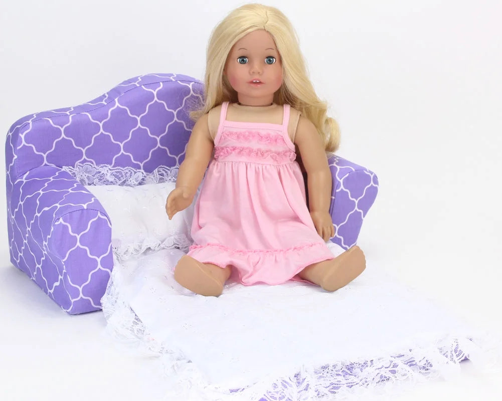 Plush Pull Out Couch/Double Bed for 18" Dolls T61292