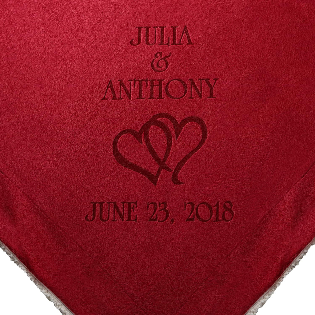 Hearts Wedding Couple Gifts Blanket I6773
