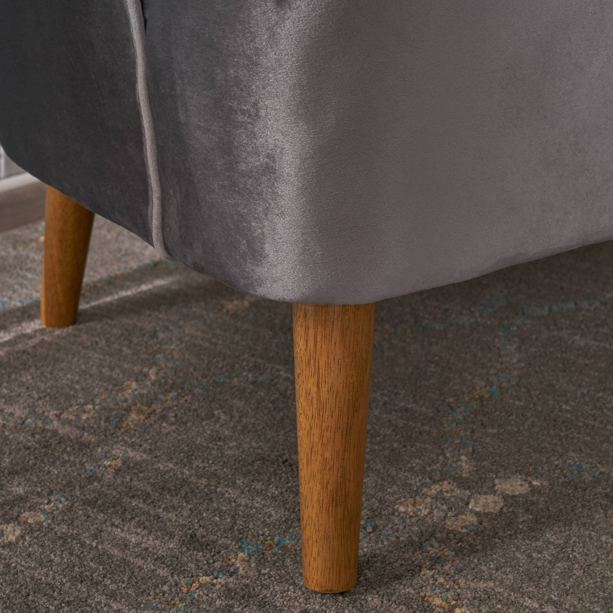 Seafoam Blue Velvet Settee P460
