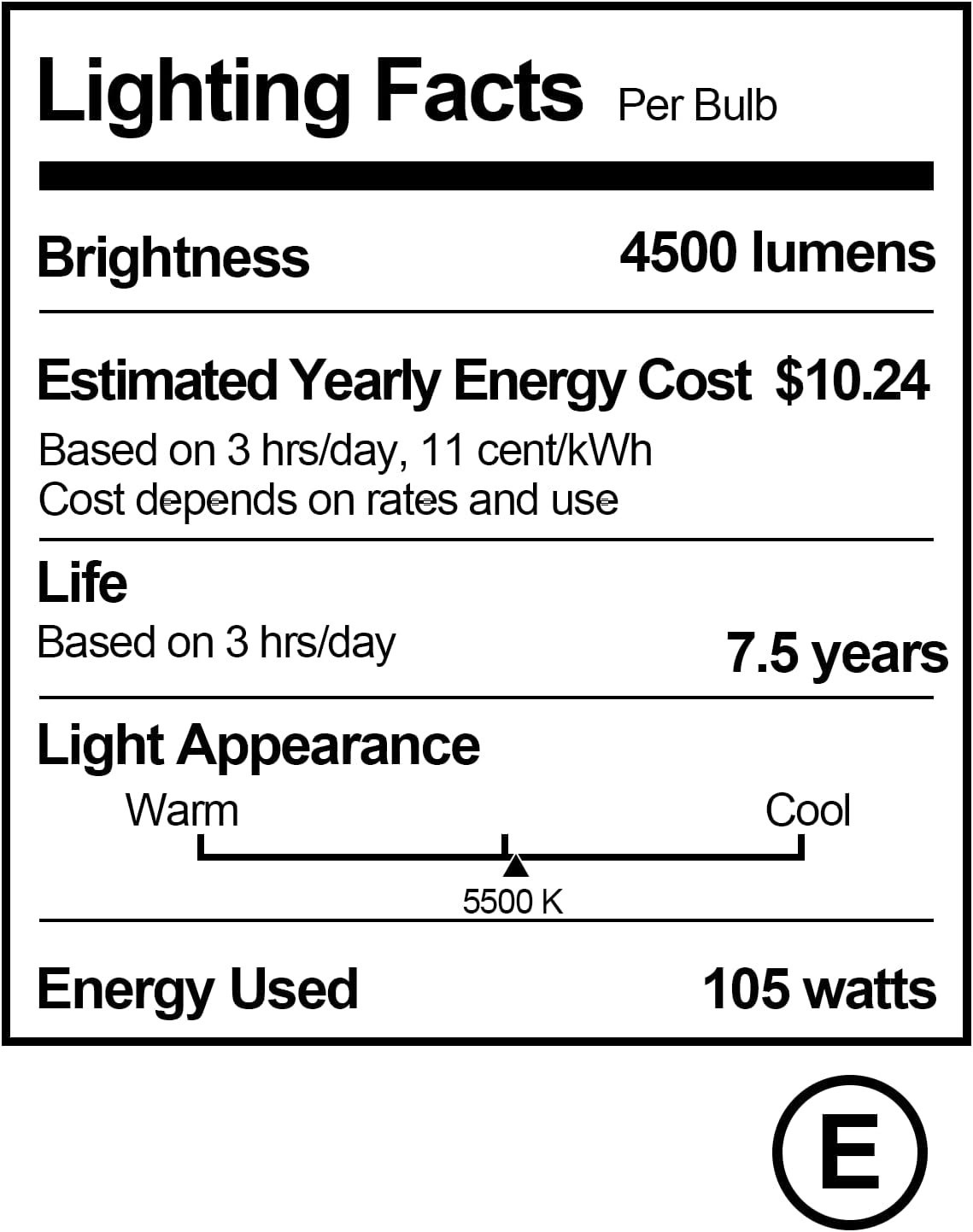 105 Watt Full Spectrum Photography Light Bulb 5500K CFL Daylight Balanced 4 Pack I329